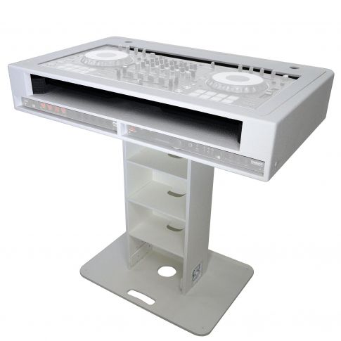 ProX XZF-DJCT W 2U CS White Control Tower 2U Podium Stand with Cases