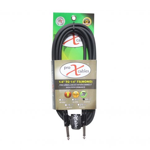 ProX 10FT 1/4" TS to 1/4" TS UnBalanced High Performance Audio Cable [XC-PP10]