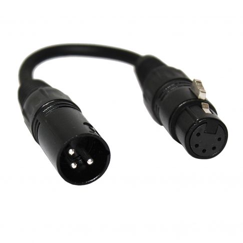 ProX 6" Male DMX 3-pin to Female DMX 5-pin Cable [XC-DMX3M5F]