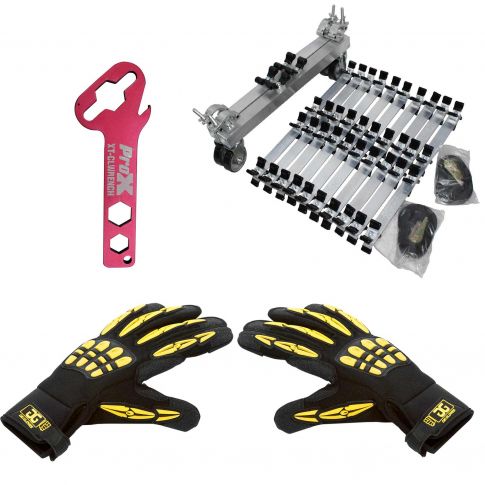 ProX XT-TDKIT Truss Dolly Kit with Large Black & Yellow Gig Gloves Package