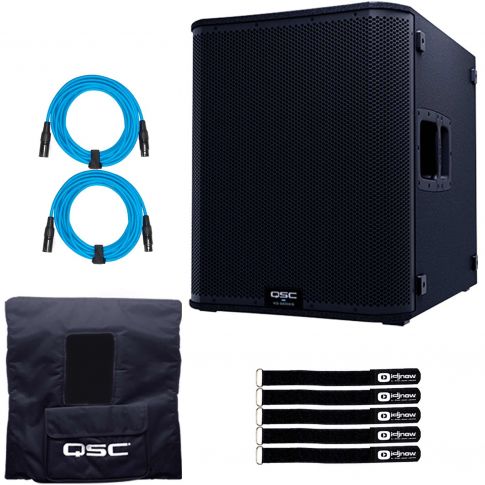 QSC KS118 18" 3600 Watt Active Subwoofer with Protective Cover Package