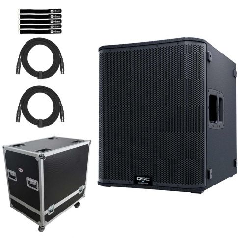 QSC KS118 18" 3600 Watt Active Subwoofer with Universal Flight Case