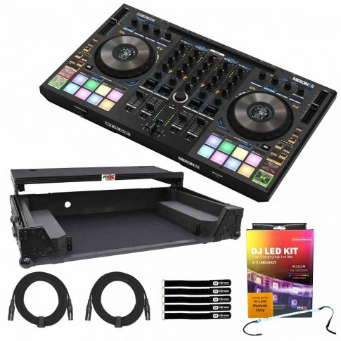 Reloop AMS-MIXON-8-PRO 4-Channel Hybrid DJ Controller with Black Case