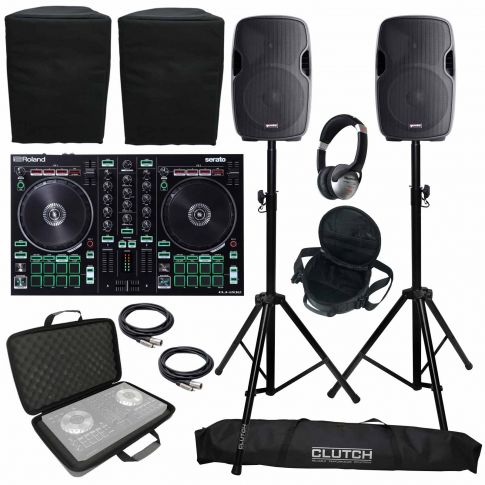 Roland DJ-202 Serato DJ Controller with 15" Active Speakers & Case