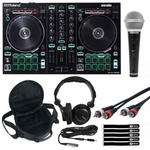 Roland DJ-202 Serato DJ Lite Controller with EVA Molded Hard-Shell Bag Package