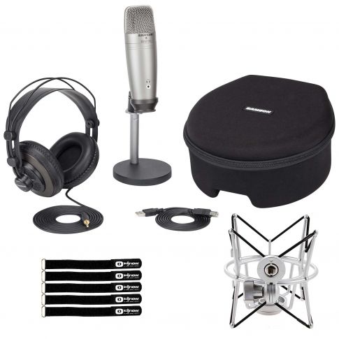 Samson C01U Pro Podcasting Bundle with Spider Shockmount Package