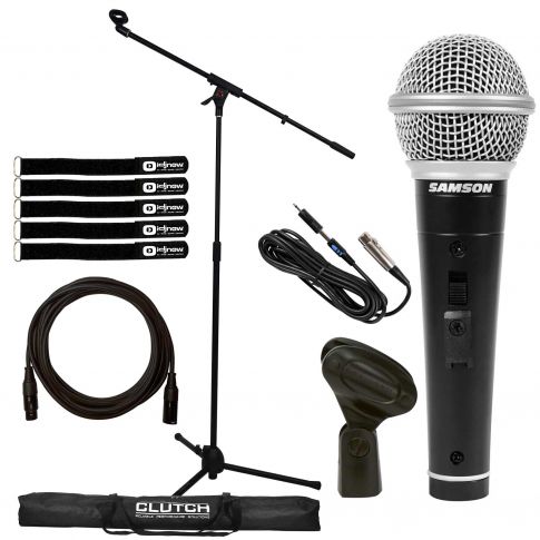 Samson M10 Handheld Dynamic Vocal Microphone with Stand Package