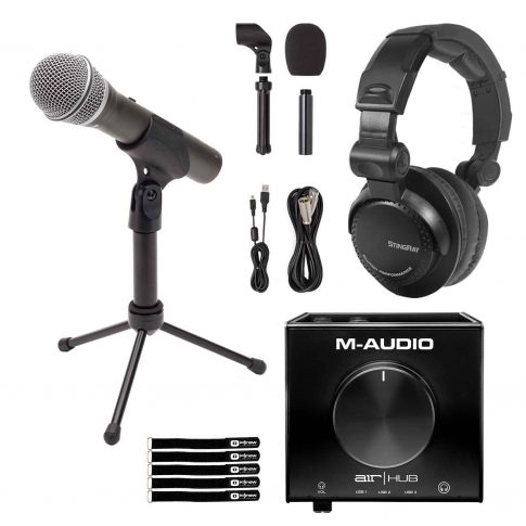 Samson Q2U Recording Pack with M-Audio AIR Hub Monitoring Interface