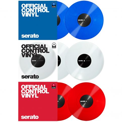 Serato Performance Series Red, Blue, and Clear 12” Control Vinyl Package
