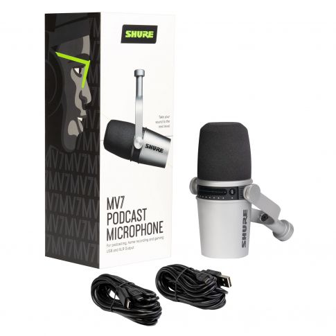 Shure MV7 Podcast Microphone Silver