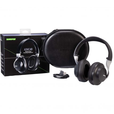 Shure SBH1DYBK1 AONIC 40 Wireless Noise Cancelling Headphones in Black