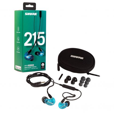 Shure SE215SPE-B-UNI Blue Special Edition SE215 Sound Isolating Earphones with Universal Mic