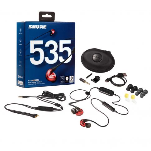 Shure SE535LTD+BT1 Red Special Edition SE535 Cinematic Sound Isolating Earphones with Microphone & Bluetooth Wireless