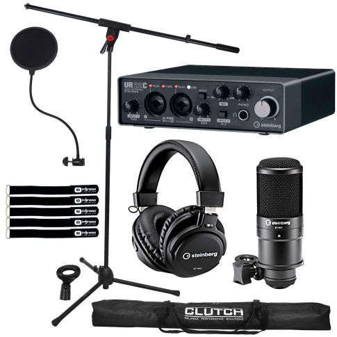 Steinberg UR22C Complete Recording Pack with Microphone Boom Stand