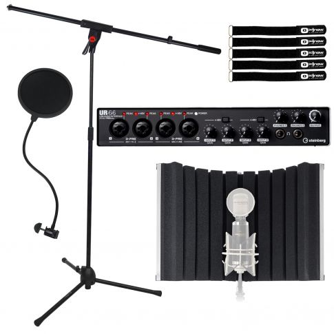 Steinberg UR44 USB MIDI I/O Audio Interface with Boom Stand Package