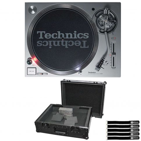 Technics SL-1200MK7-S Direct-Drive Silver DJ Turntable with Black Case