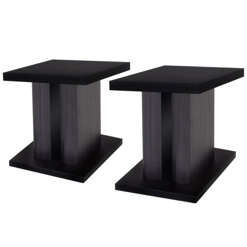 Technical Pro Mini 8" High Studio Monitor Speaker Stand Set with Wood-Style Grain Design