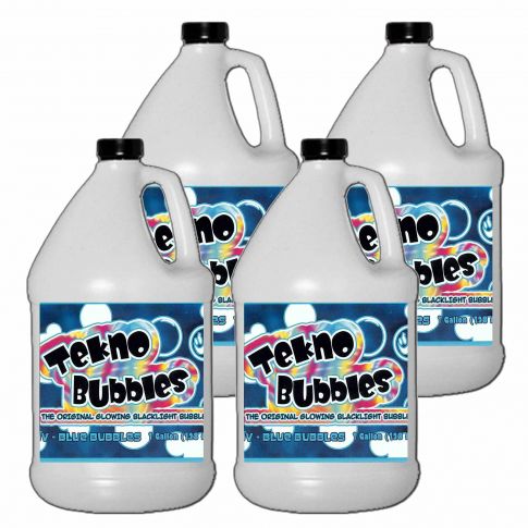 Froggy’s Fog TB-BL-1G Tekno Bubbles - Blue UV Blacklight Reactive Bubble Machine Fluid - 4 Gallons