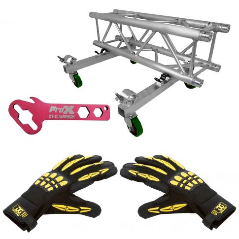 Trusst CT290-DLYKIT Truss Dolly Kit Truss Accessory with Large Black & Yellow Gig Gloves Package