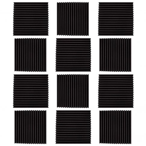 Ultimate Acoustics UA-WPW-24-12 Wedge-style 24"x24"x2" Professional Studio Foam Panel in Charcoal (12-pack)