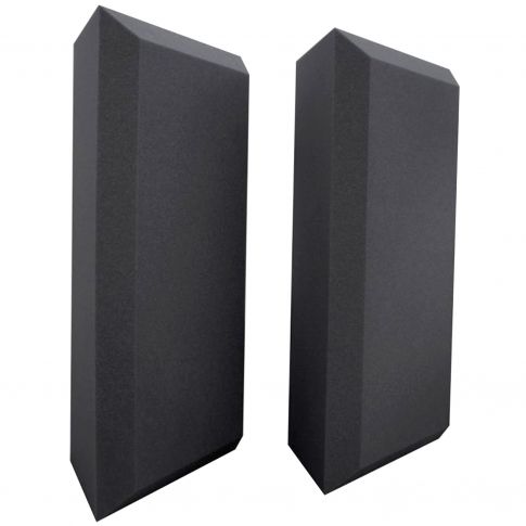 Ultimate Support UA-BTB Professional Acoustic 12" x 24" Charcoal Bass Traps with Bevel Design (Pair)