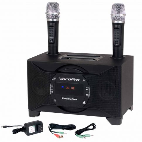 VocoPro KaraokeDual 100W Tablet/Smart TV Karaoke System with Dual Wireless Microphones & Vocal Eliminator