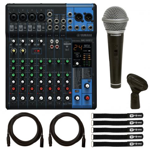 Yamaha MG10XU 10-Input Stereo Effect Mixer with Dynamic Microphone Package